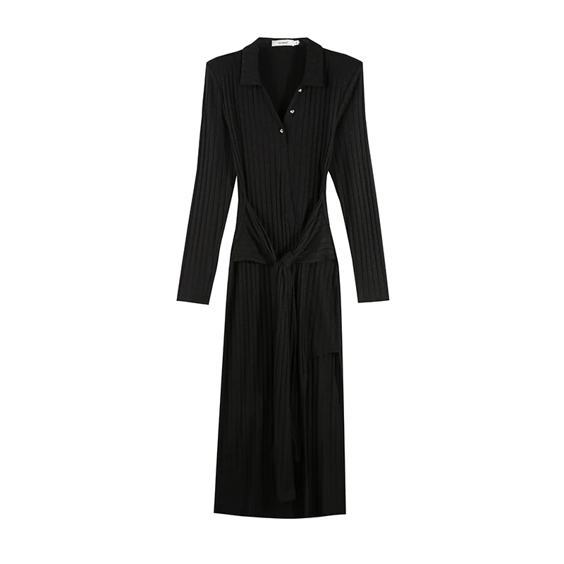 「思思」2025春季显瘦系带不规则针织连衣裙 HBZC622122 nnassa