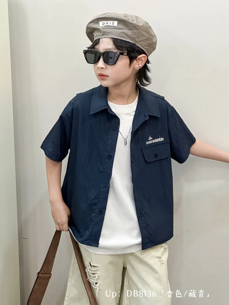 18136高端潮流时尚百搭休闲嘟家童装衬衫B15-4-2