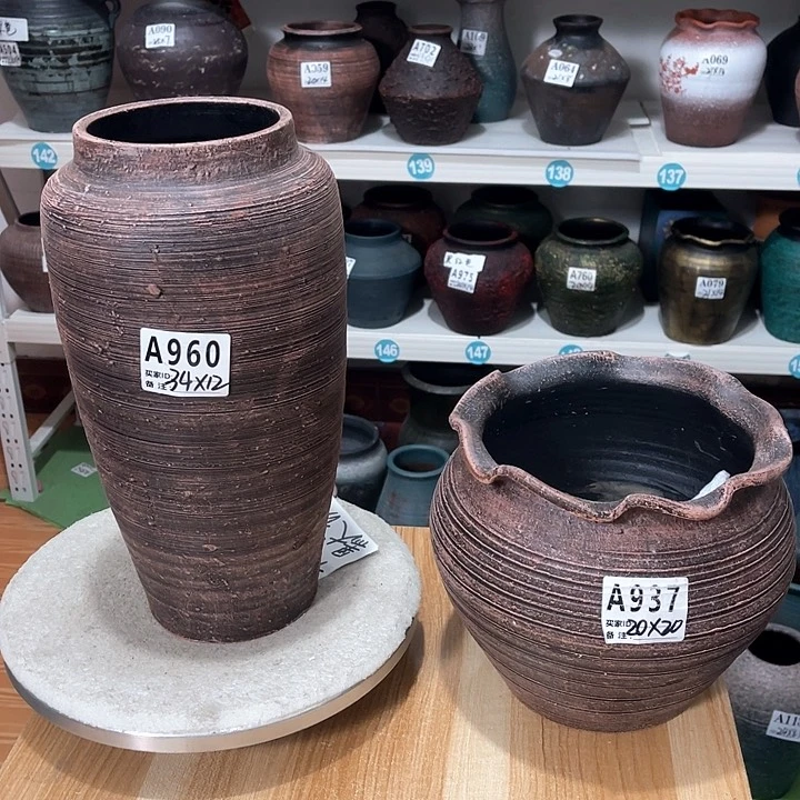 红陶手工制作工艺花盆