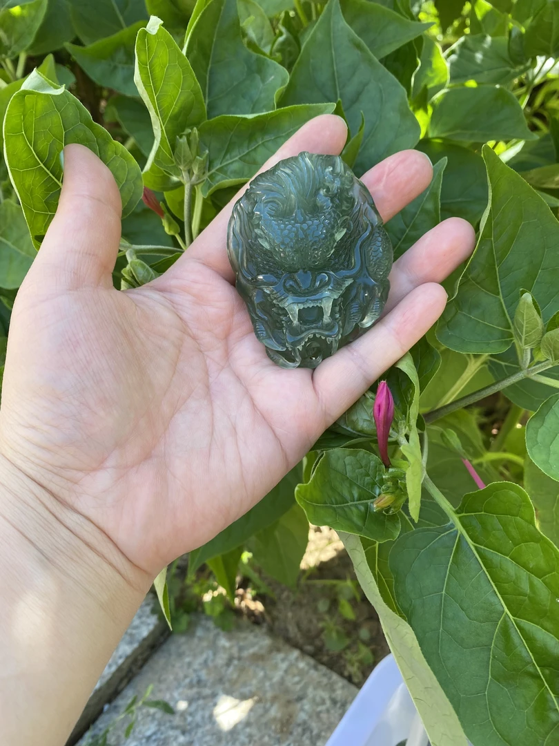 琮缘珠宝玉器纯天然岫玉手把件挂件龙