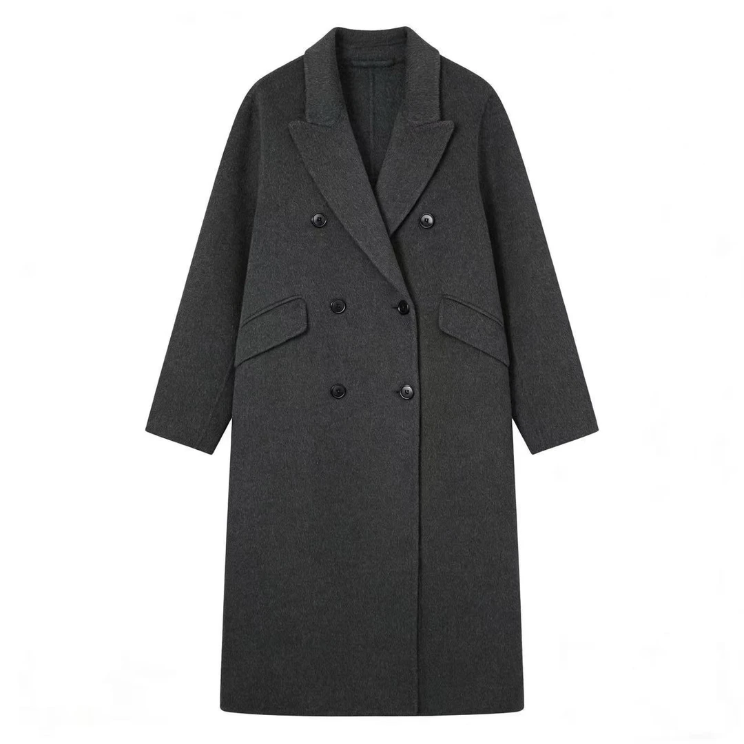 双面大衣小个子气质网红百搭秋季秋冬中长款慵懒宽松女士23888