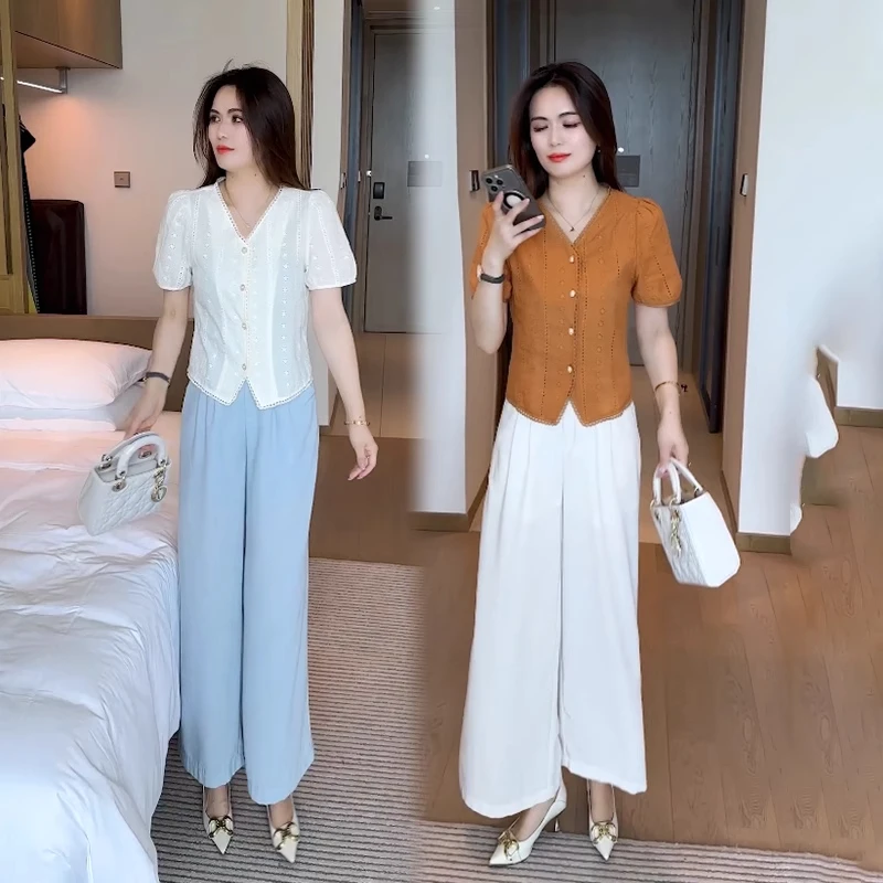 短袖衬衫2025新款今年流行洋气女装减龄小衫时尚漂亮夏装上衣