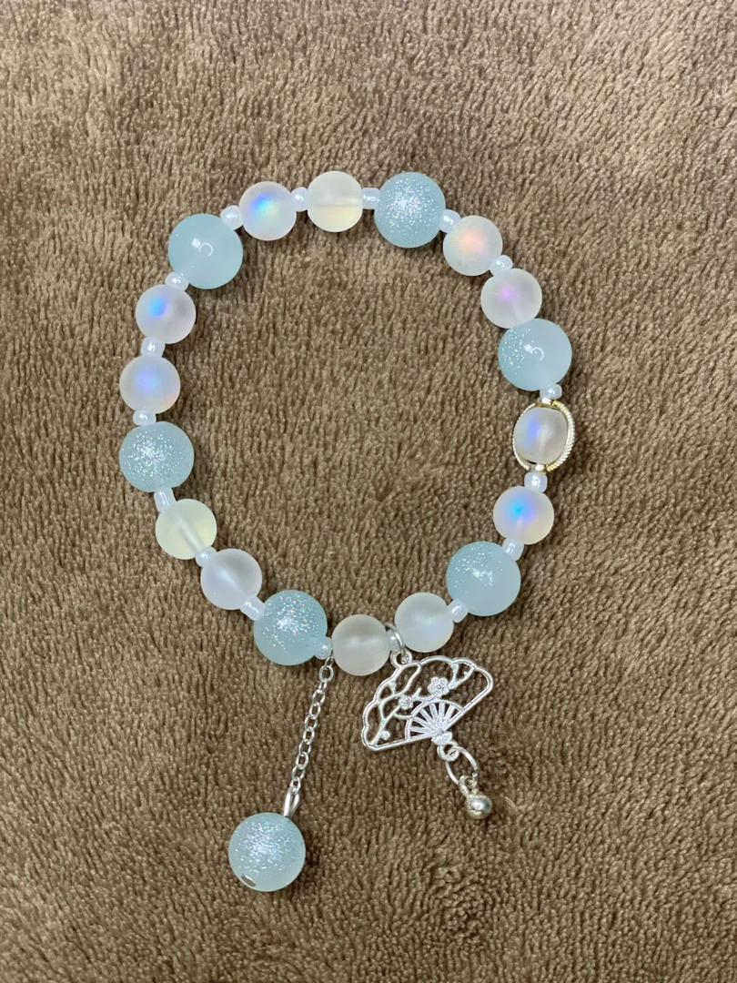 非金属玻璃手链 小扇子款善缘琉璃串珠PVC包装手工diy材料穿珠子