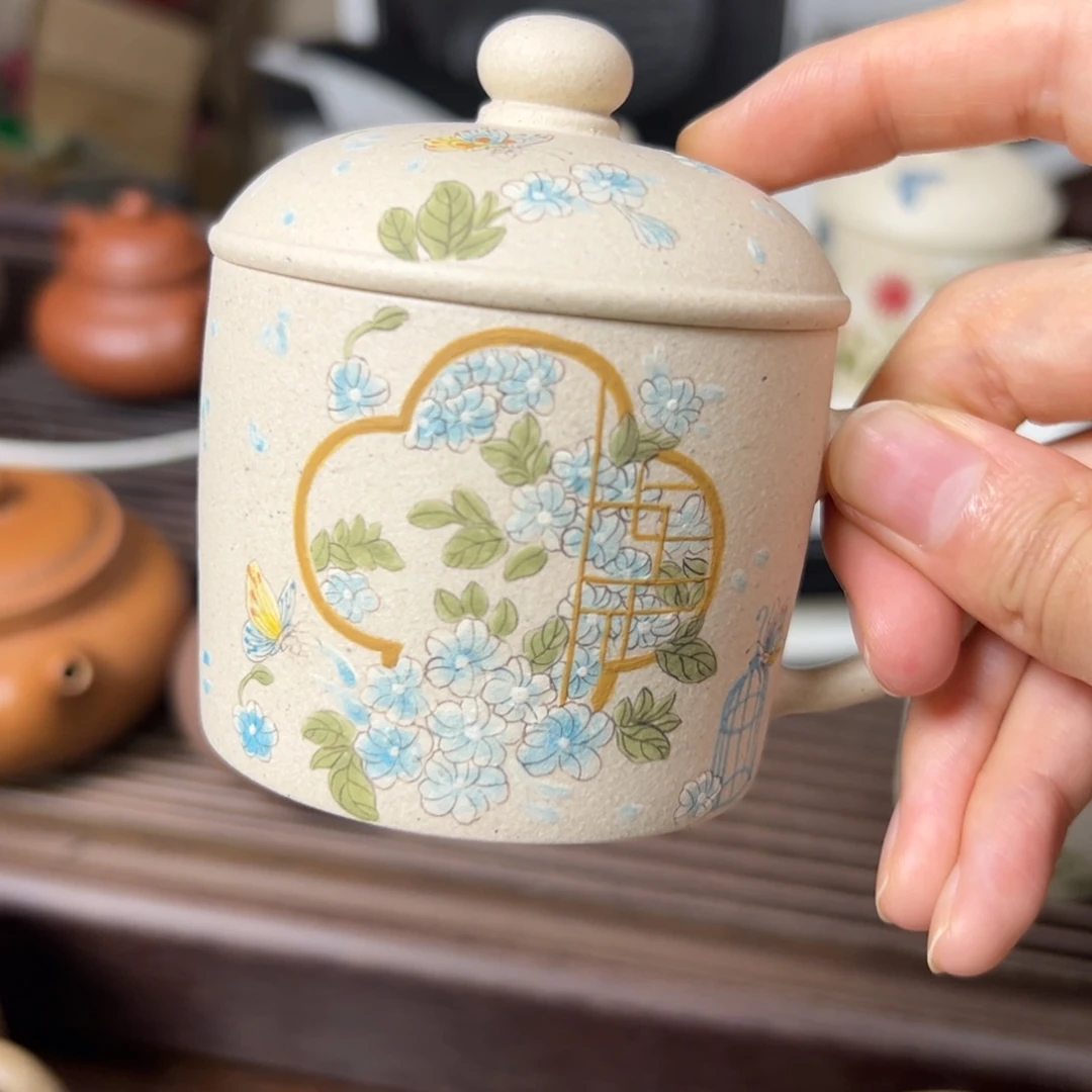 田***柳紫砂茶壶窗边的小蝴蝶150