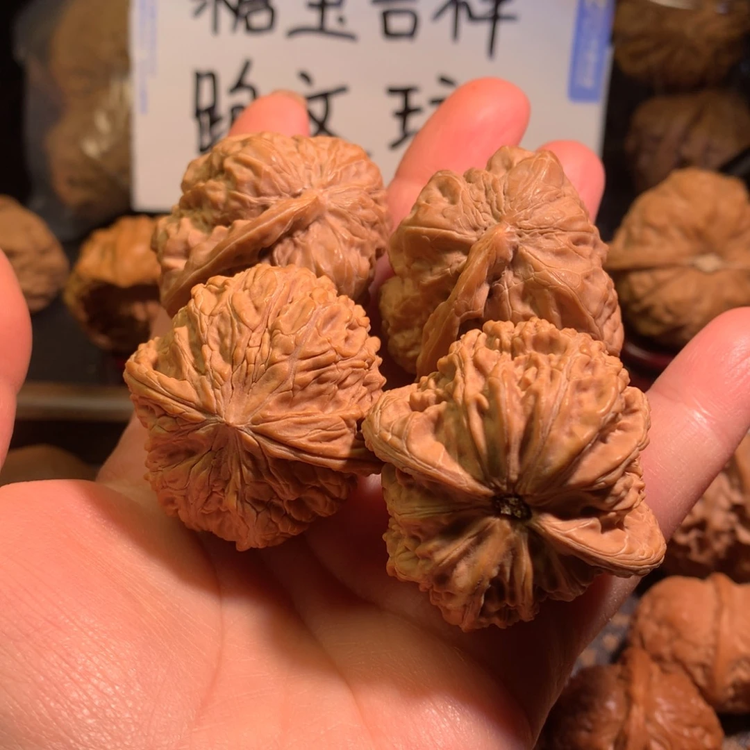 吊坠文玩核桃一对全品41尺磨盘，一对一帆有修