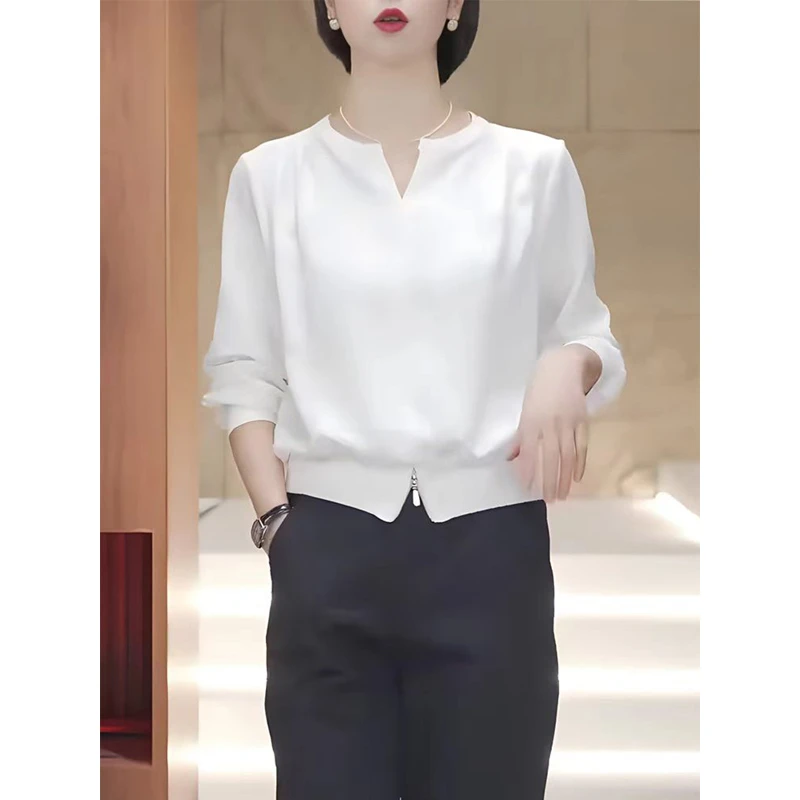 设计感时尚穿搭套装女短款长袖宽松休闲白衬衫+洋气时髦百搭9分裤