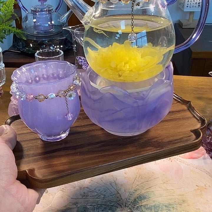 静***婵。。。。温茶器，茶壶，琉璃杯