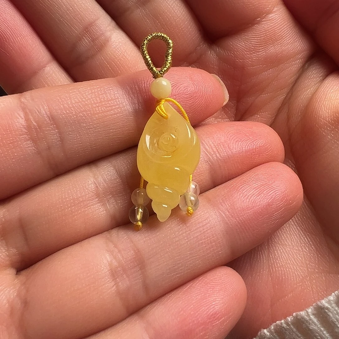 蜜蜡颈饰未镶嵌海螺提溜（微花粉）