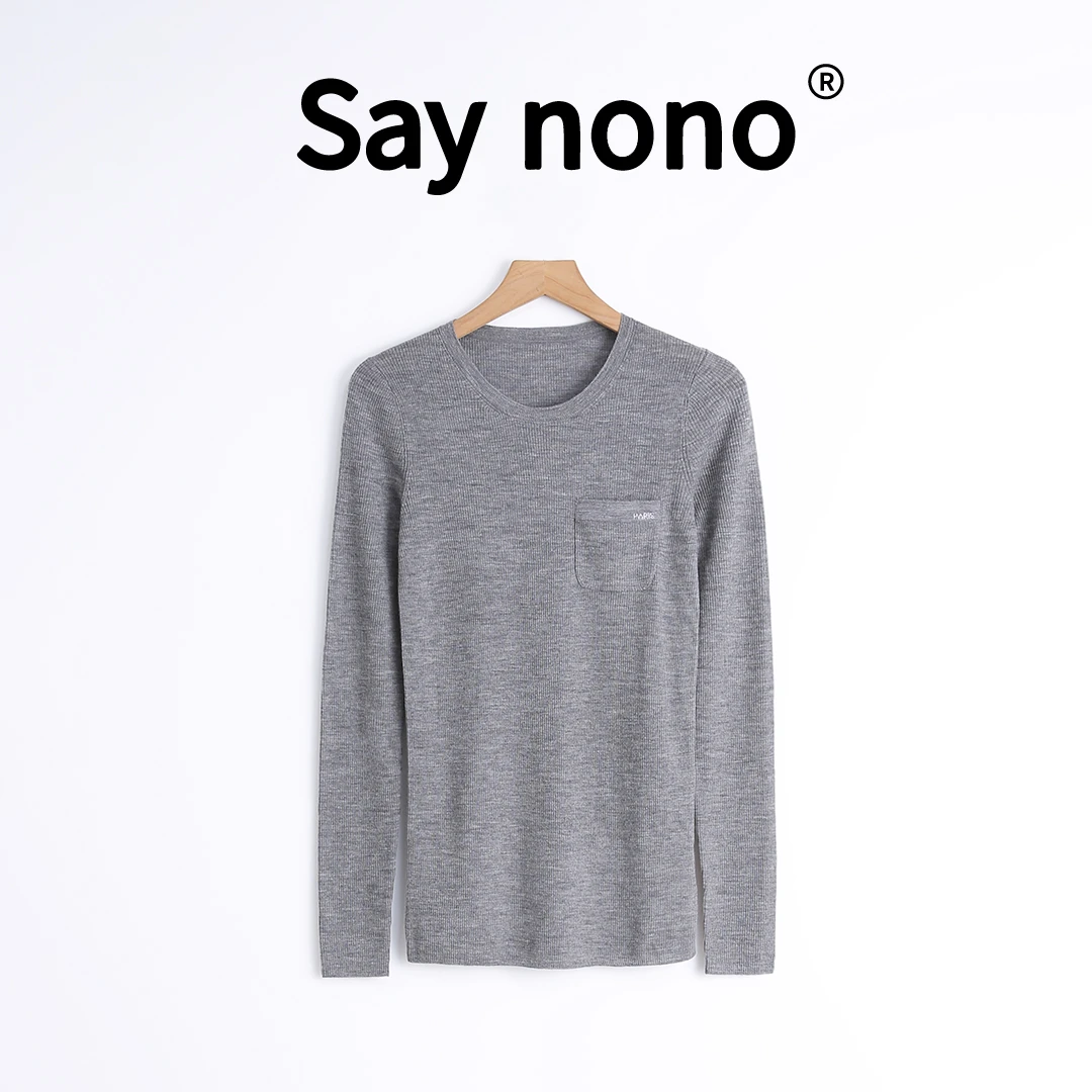 懒猫nono│Saynono 温婉＿时尚慵懒纯色圆领羊毛衫套头衫 /T24339