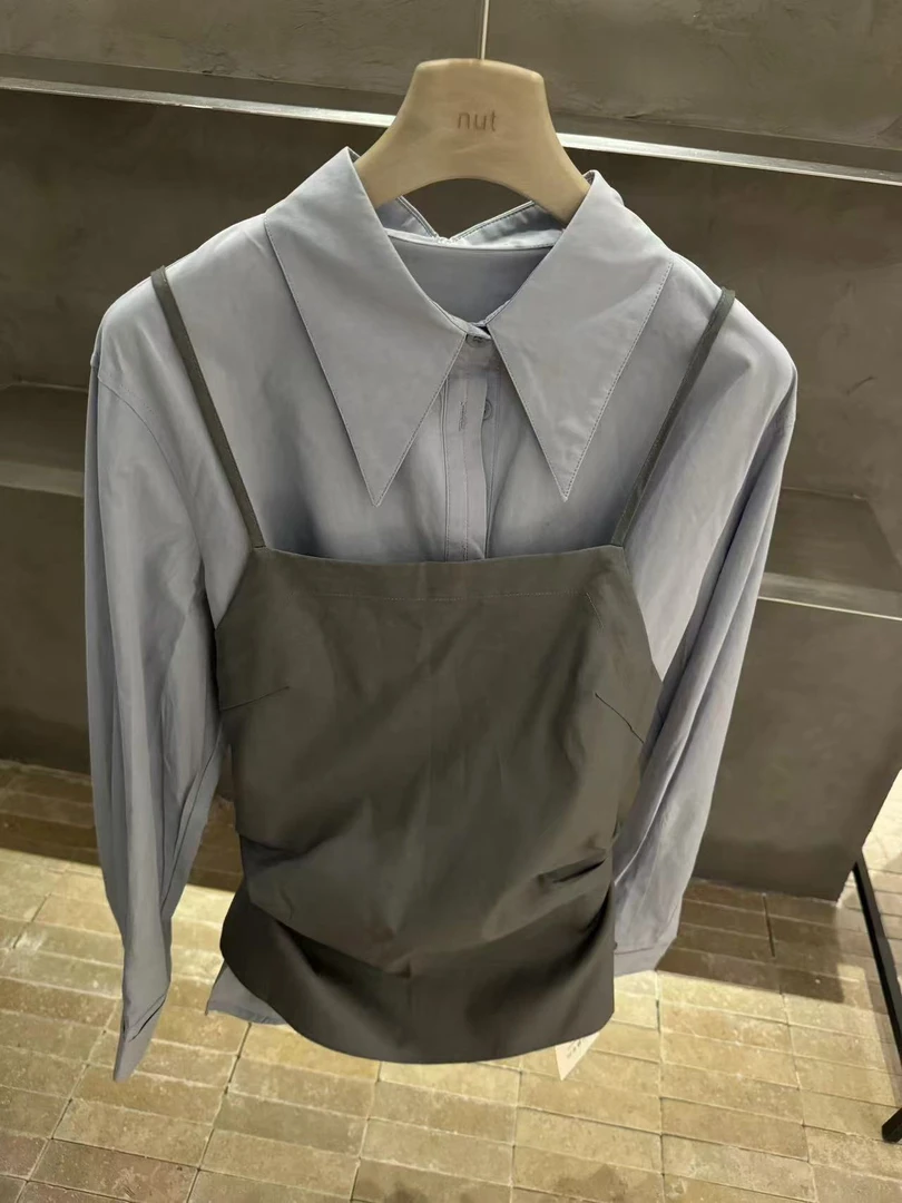 NUT新款 衬衫加吊带两件套 好气质啊