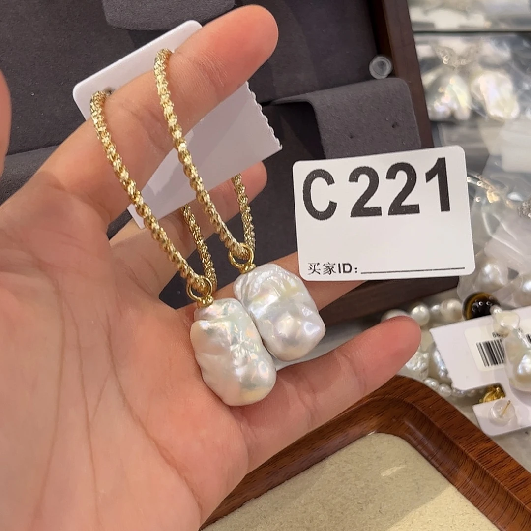 合金淡水珍珠耳饰