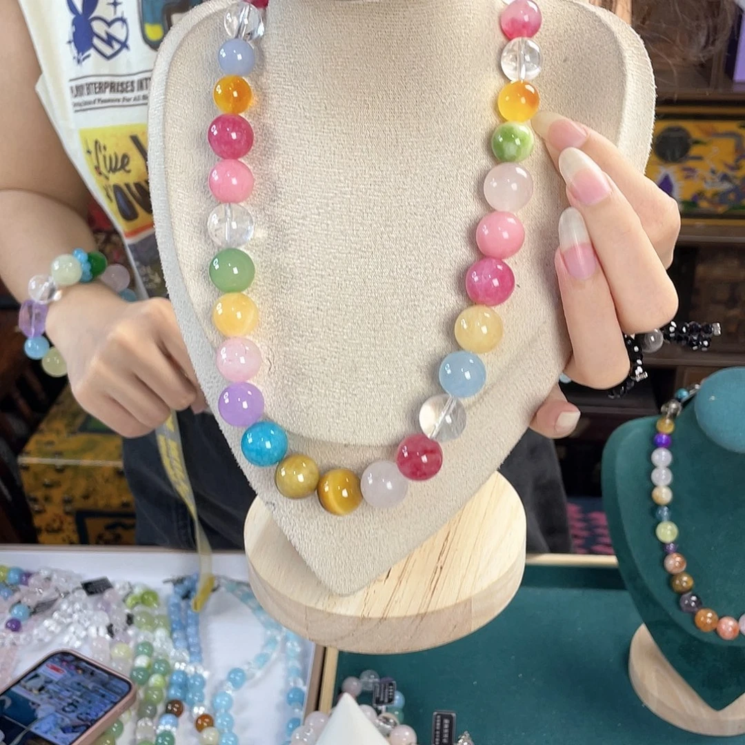 水晶手链银S925镀金镶嵌