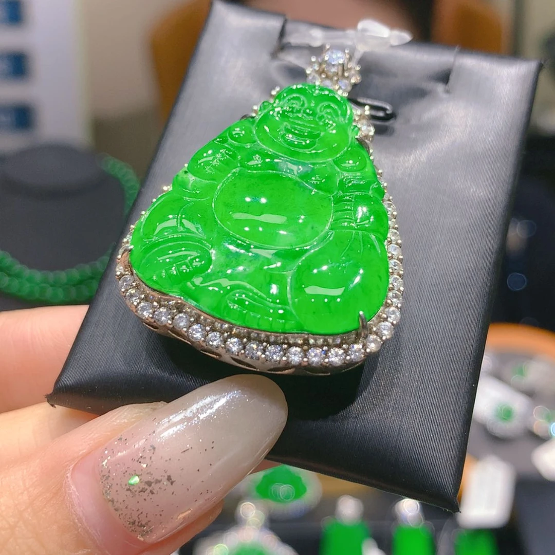 【闪购商品】颈饰银S925镶嵌翡翠5柒姐
