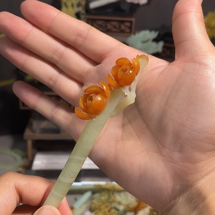 蛇纹石玉合金发饰