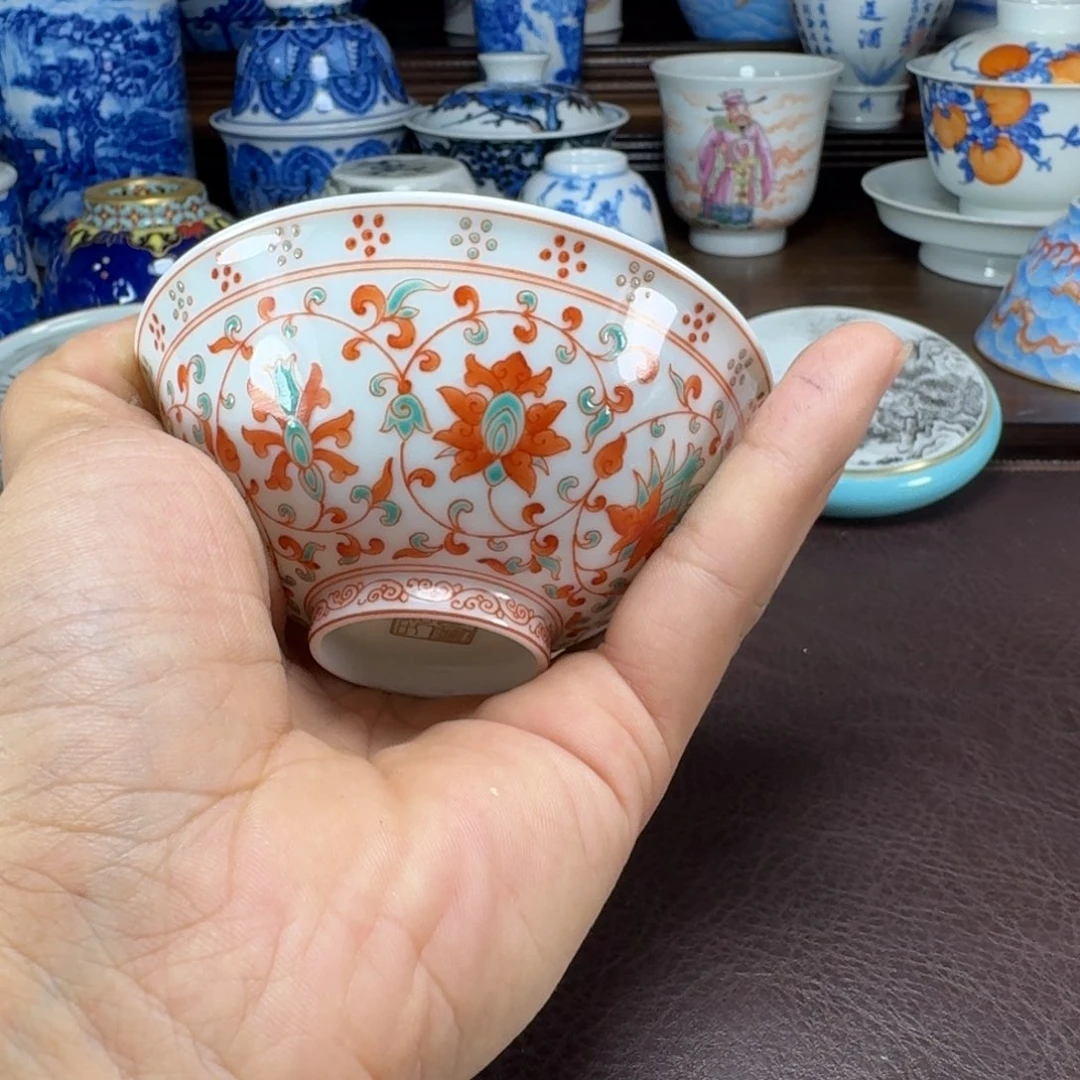 鹰***熊瓷片当代景德镇陶瓷手绘茶具