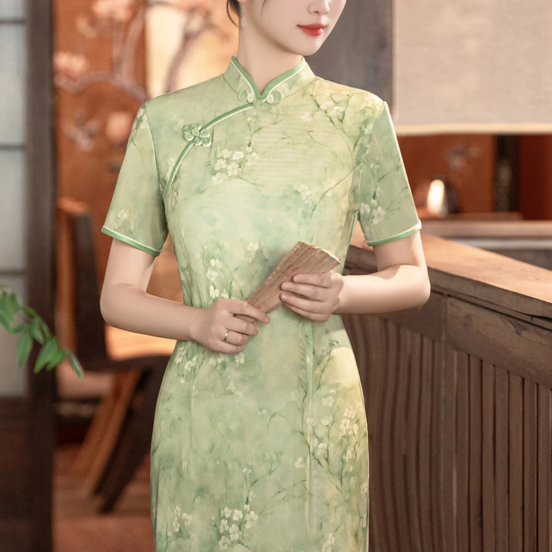 高端绝美新中式旗袍2025新款日常可穿民国风晚礼服老上海夏季裙子