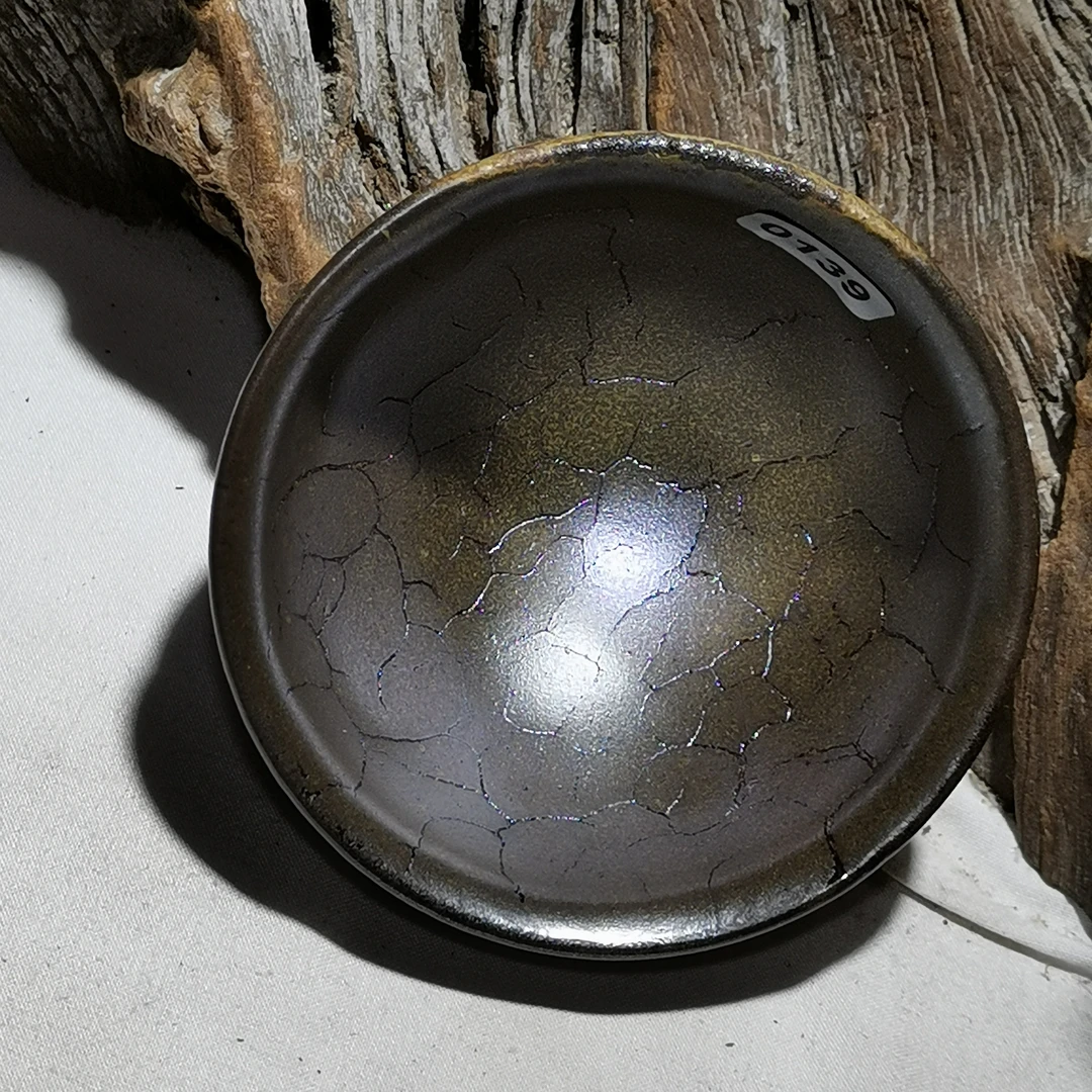 矿泥金贝莲花纹理复古宋韵斑驳纹理龙窑柴烧建盏茶器