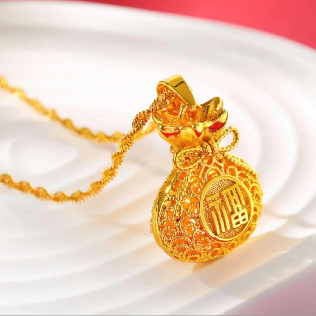 铜合金吊坠 女款2025年新款爆款锁骨项链仿黄金掉坠福袋女士项链