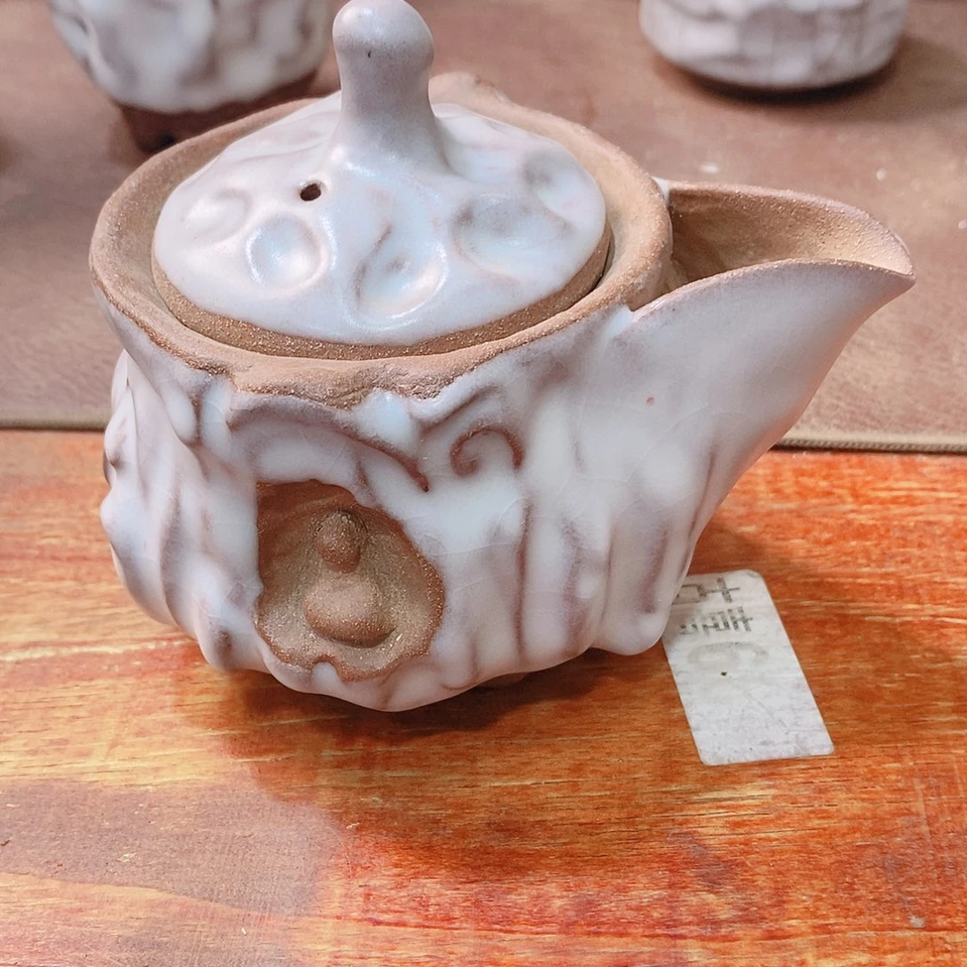 粗陶志野柴烧茶具