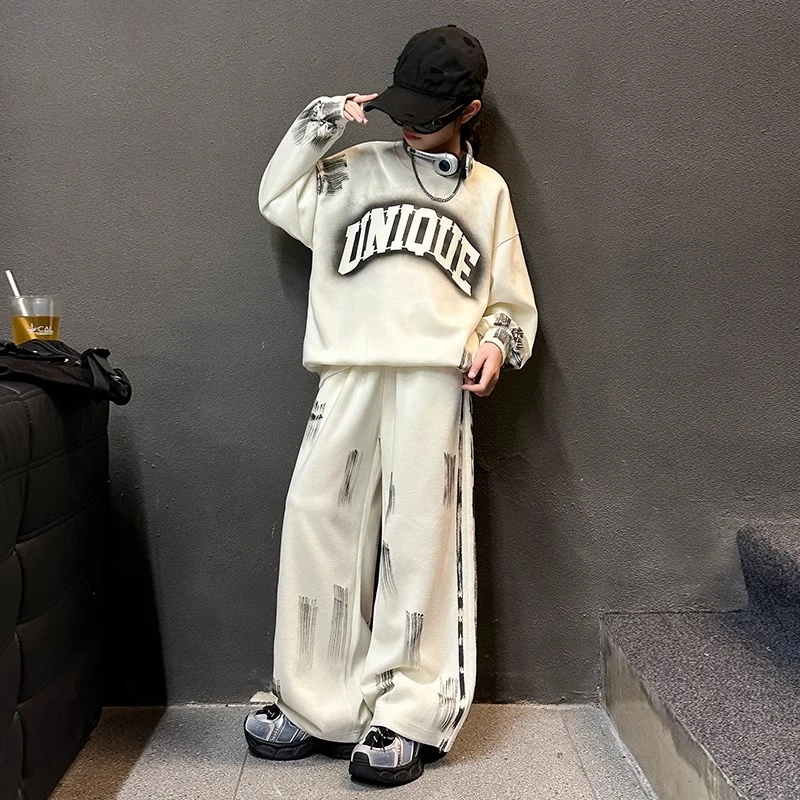 女童运动套装秋季2025新款洋气时髦大童潮酷穿搭女孩网红炸街秋装