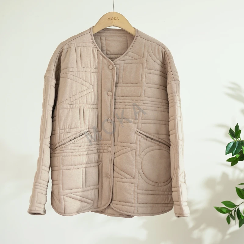 瑞士单绗缝平纹宽松针织夹克女士外套（241479）20901