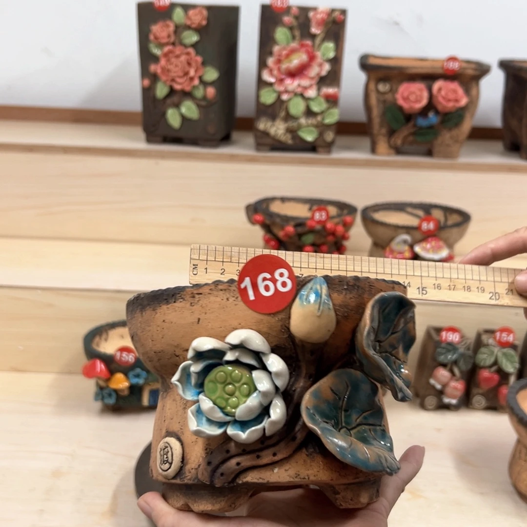 紫砂花盆168号内口14.5外高12