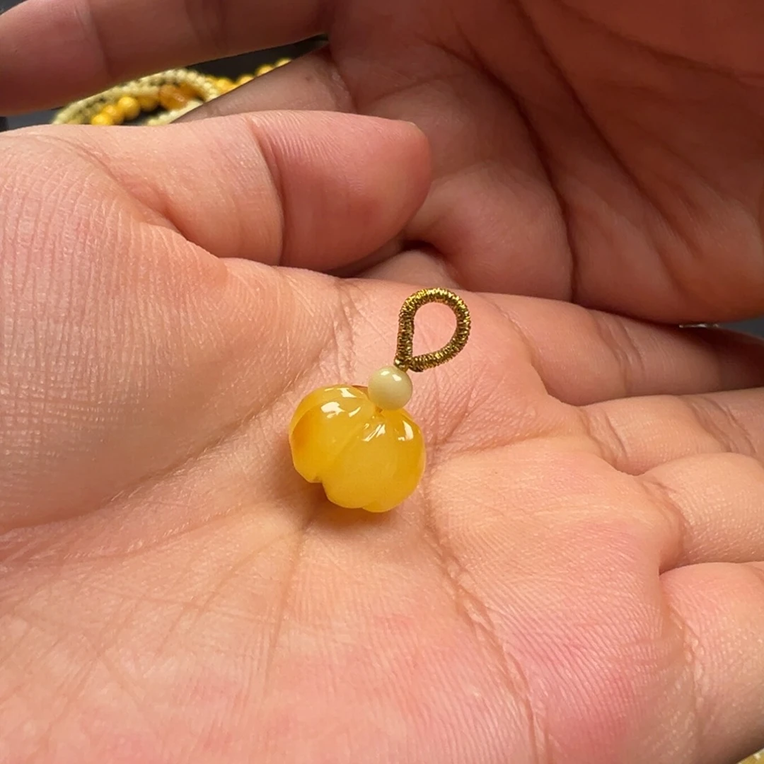 蜜蜡颈饰未镶嵌南瓜珠提溜