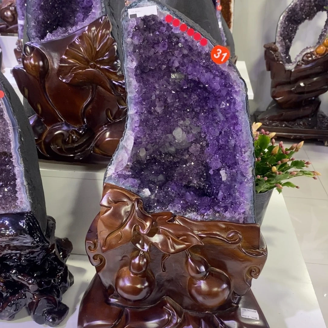 银S925镶嵌紫晶大型摆件（非配饰）57x32