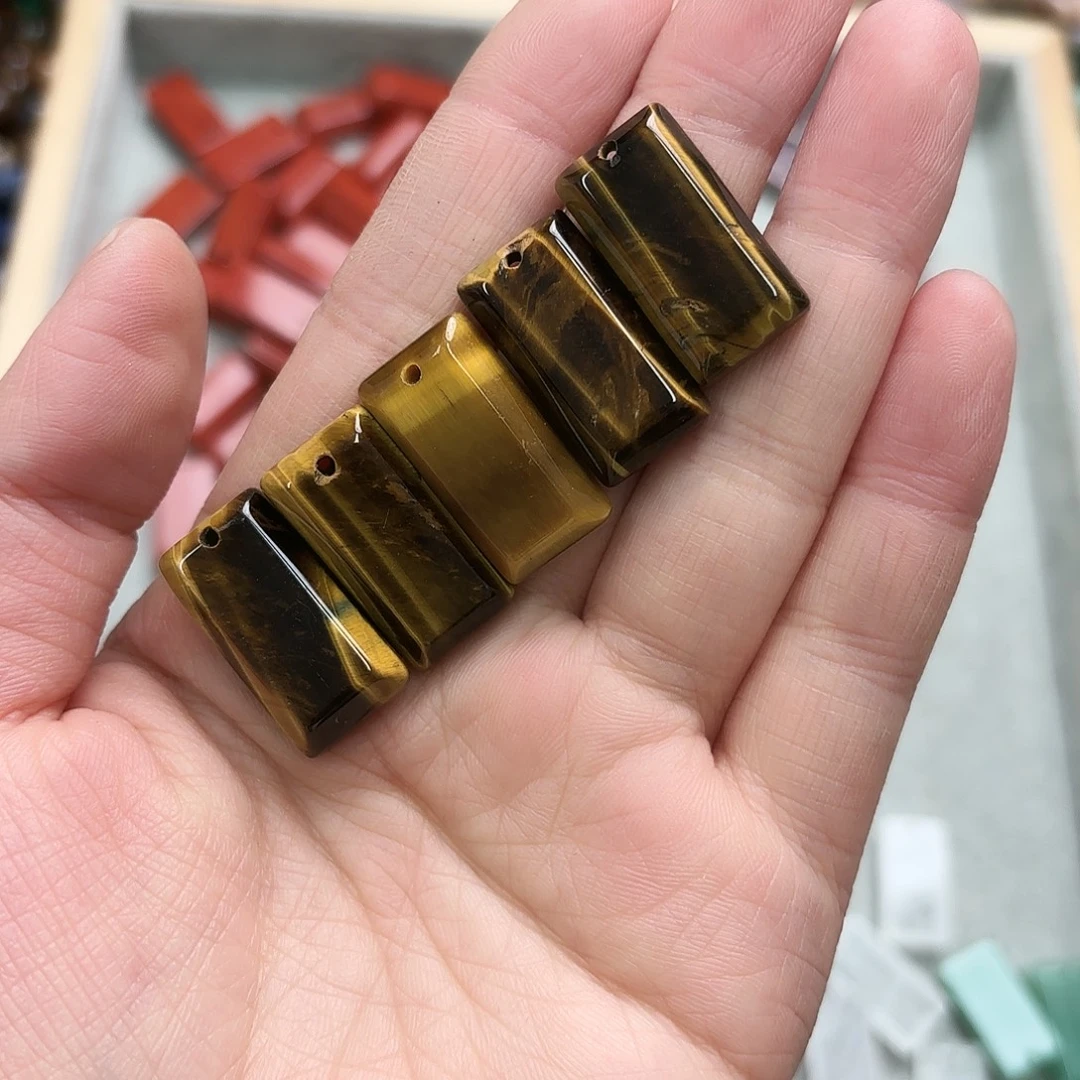 玛瑙/玉髓未镶嵌珠宝半成品13×24虎眼无事牌5颗