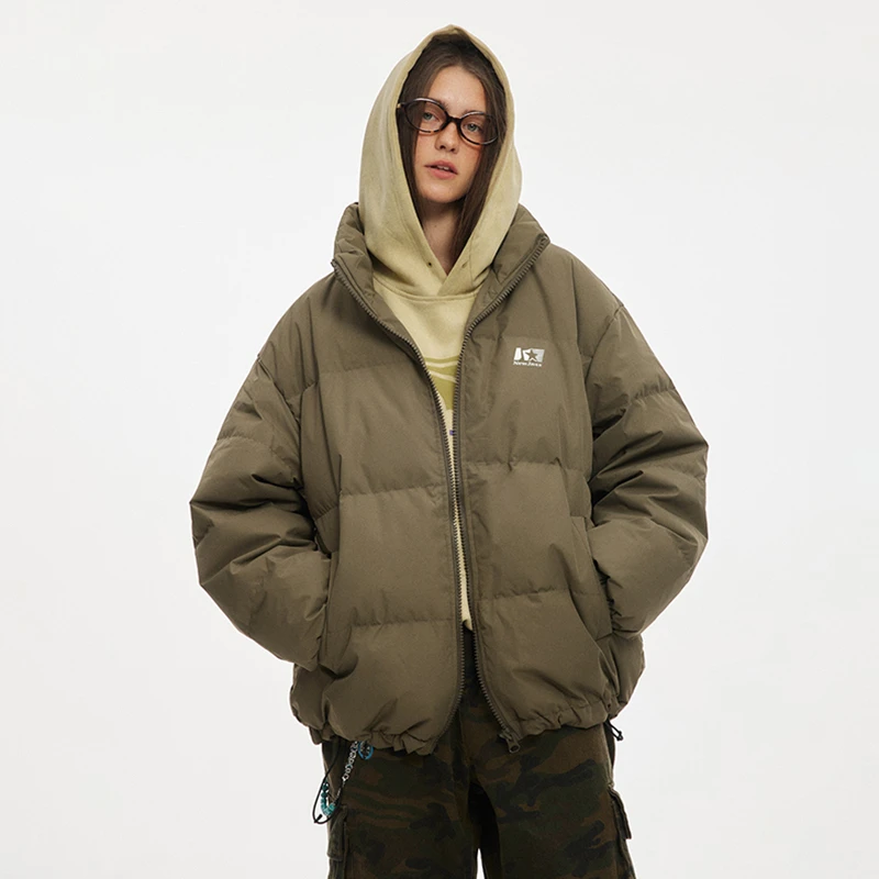 江南先生羽绒服美式复古90鸭绒时尚棉衣外套男女同款JN44J27