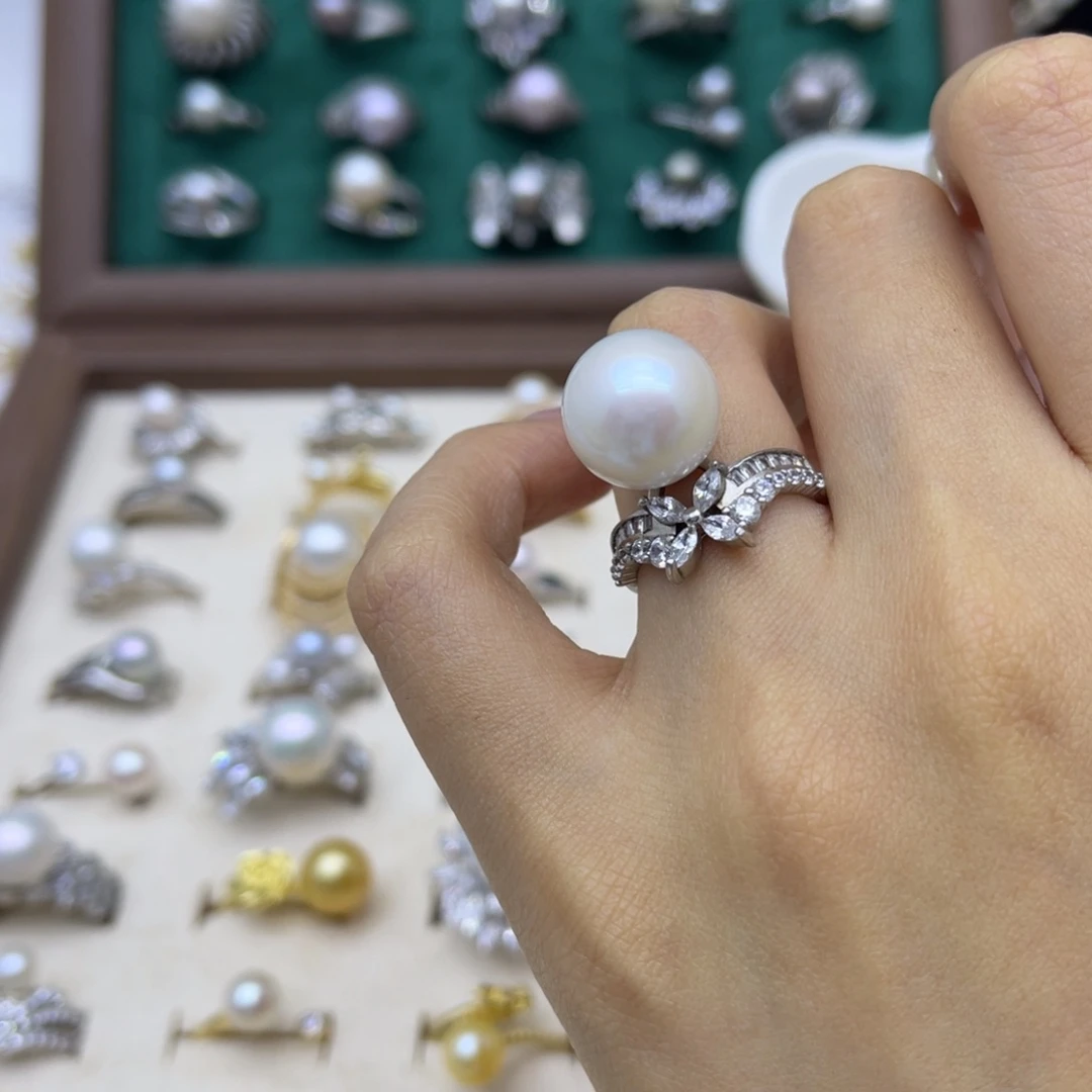 淡水珍珠银S925镶嵌戒指