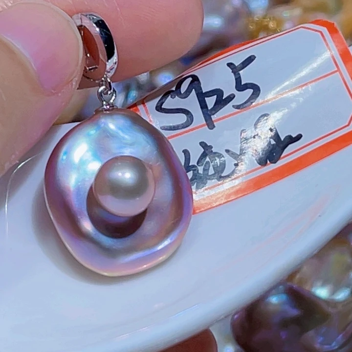 淡水珍珠银S925镶嵌颈饰