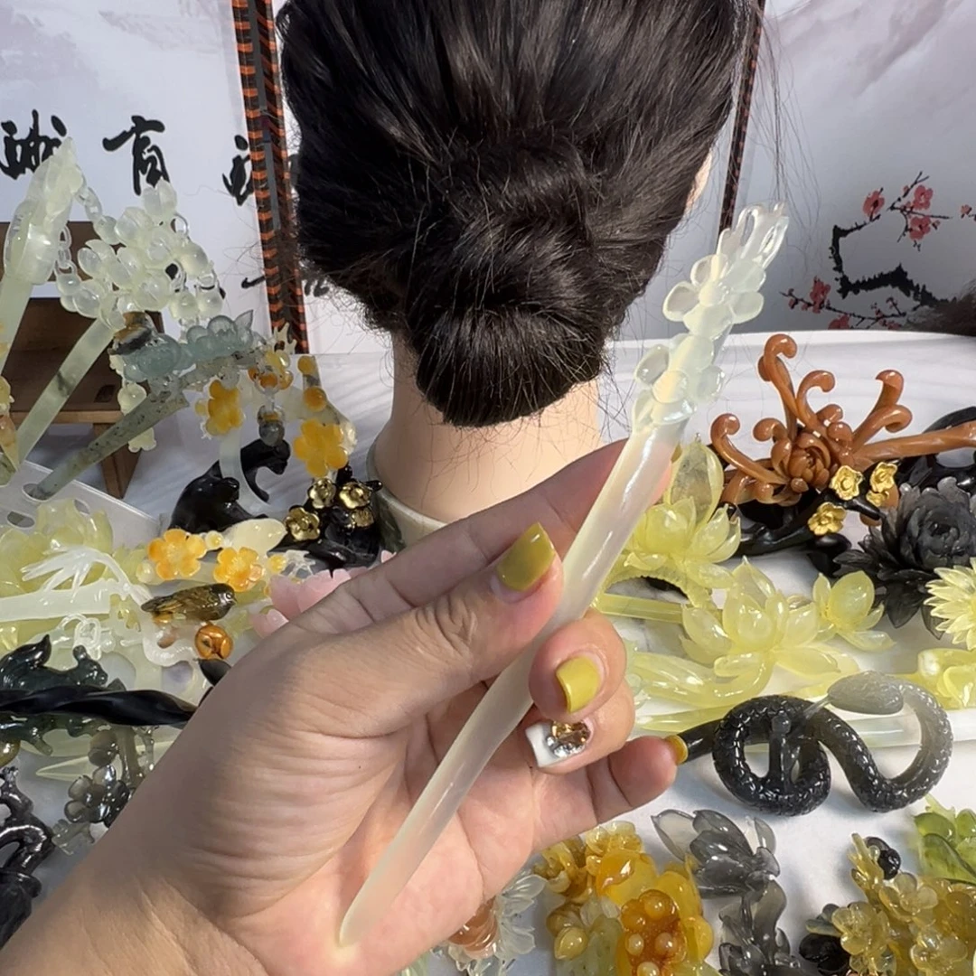 蛇纹石玉未镶嵌发饰