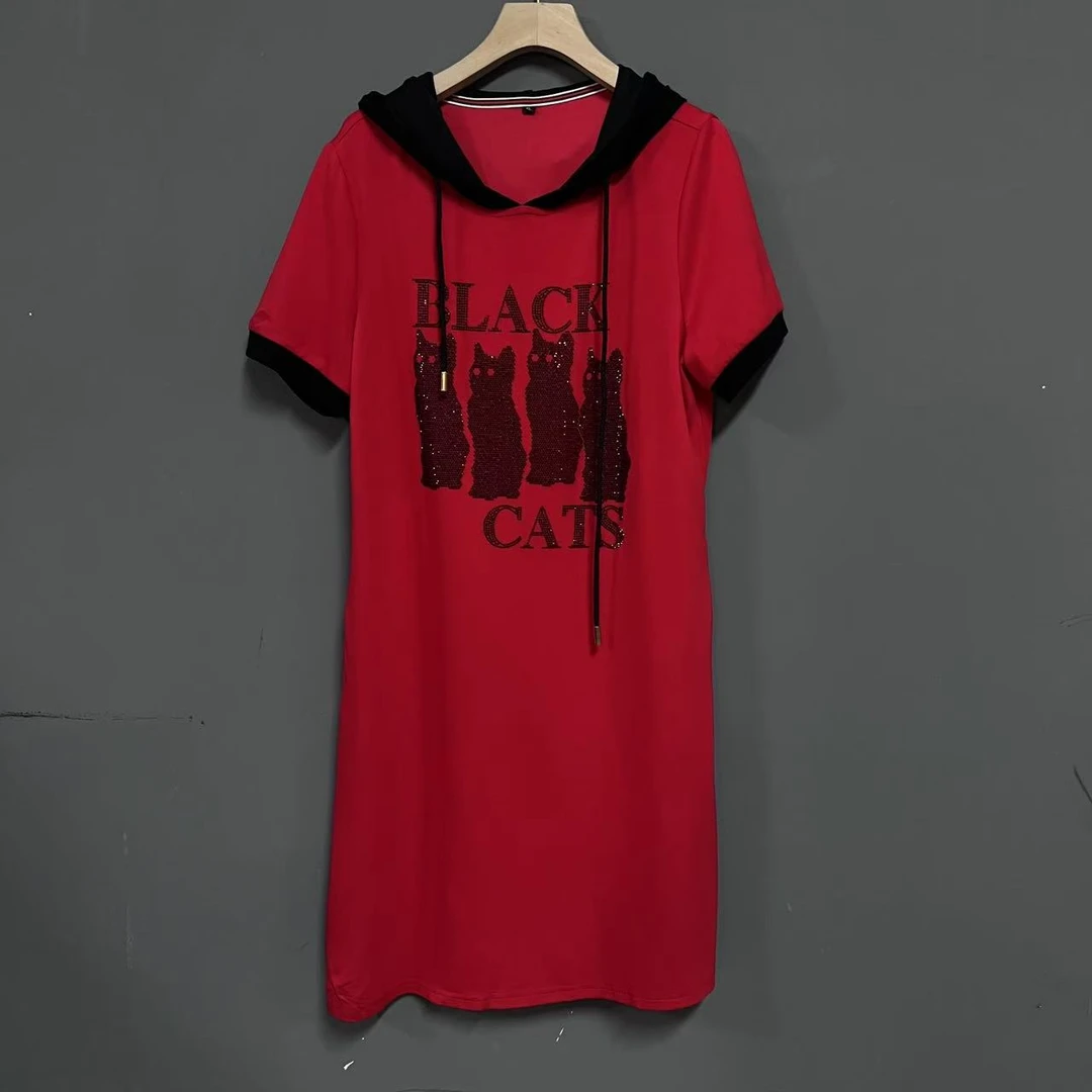 新款宽松显瘦中长款女装连衣裙786