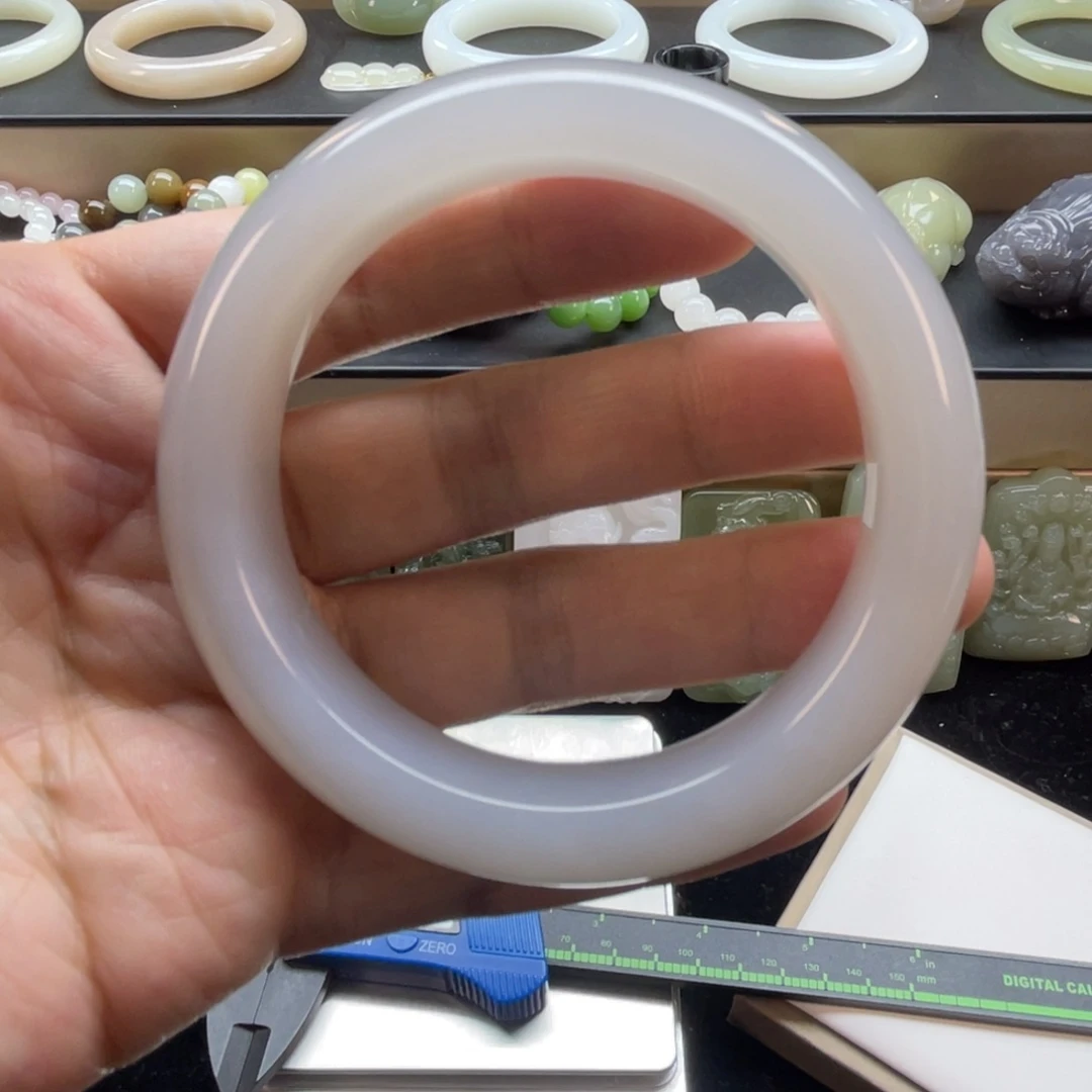 和田玉未镶嵌手镯59.4