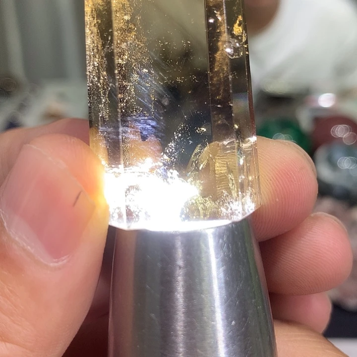 水晶珠宝半成品未镶嵌天然蓝针水晶C774