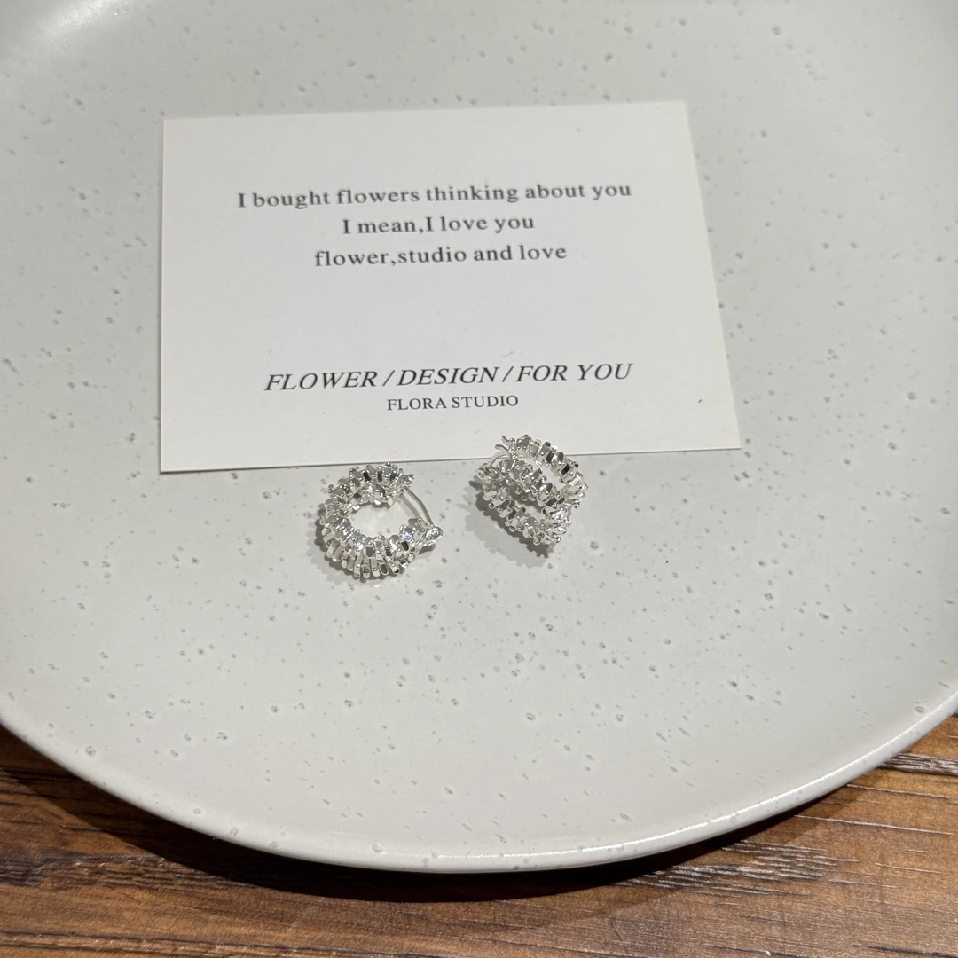 铜合金耳饰 Al6660日韩耳环几何形女银色金色原创设计