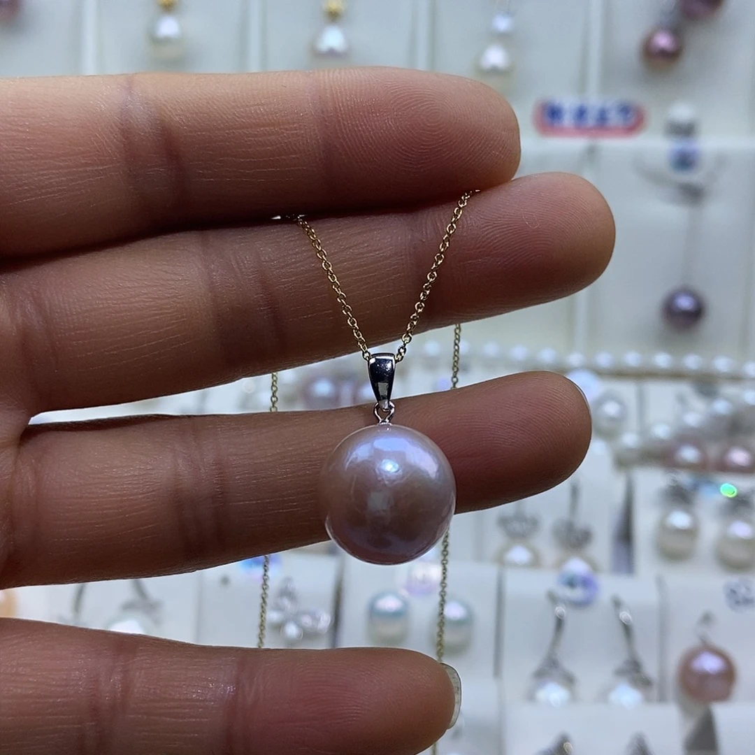 淡水珍珠吊坠(赠链)银S925镶嵌