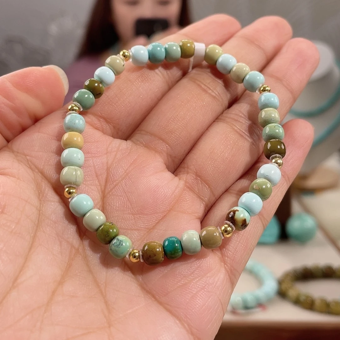 绿松石银S925镶嵌福利单圈卡5+