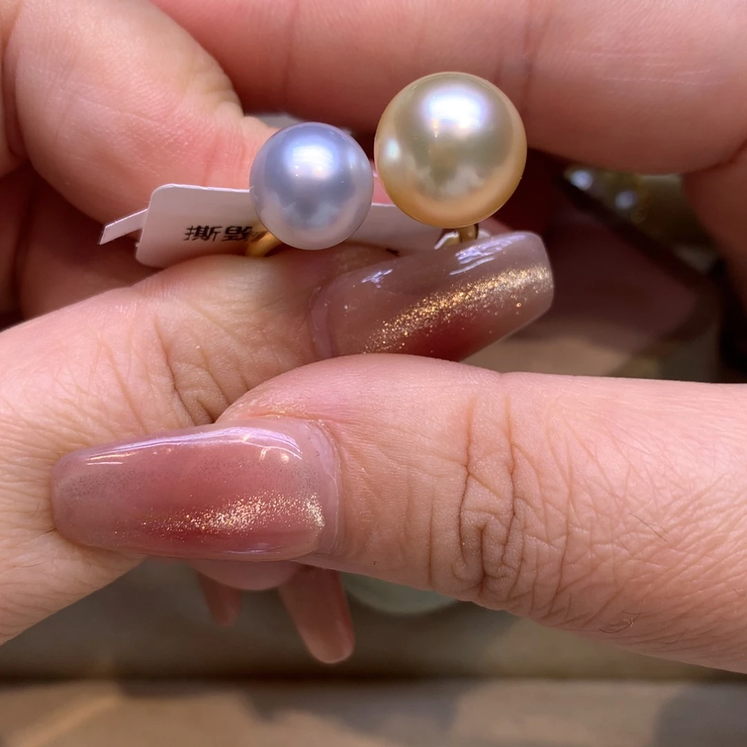 银S925镶嵌戒指海水珍珠