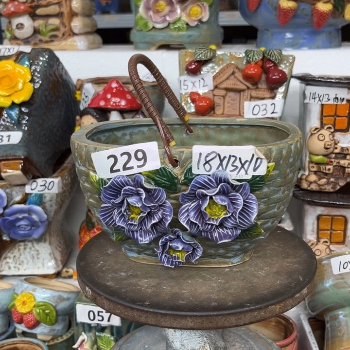 紫砂花盆粗陶材质多肉花盆