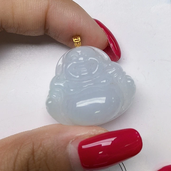 颈饰18K金镶嵌翡翠天然翡翠