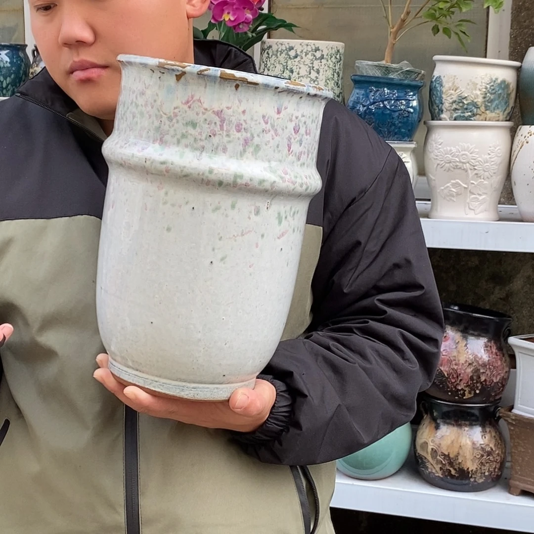 紫砂花盆口20高31瑕疵