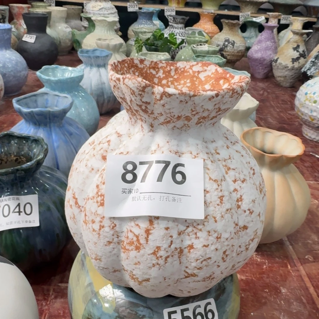 陶摆件景德镇高温花瓶编码8776高24口8默认无孔