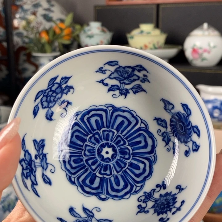 杯折葵非器四季花卉普洱杯