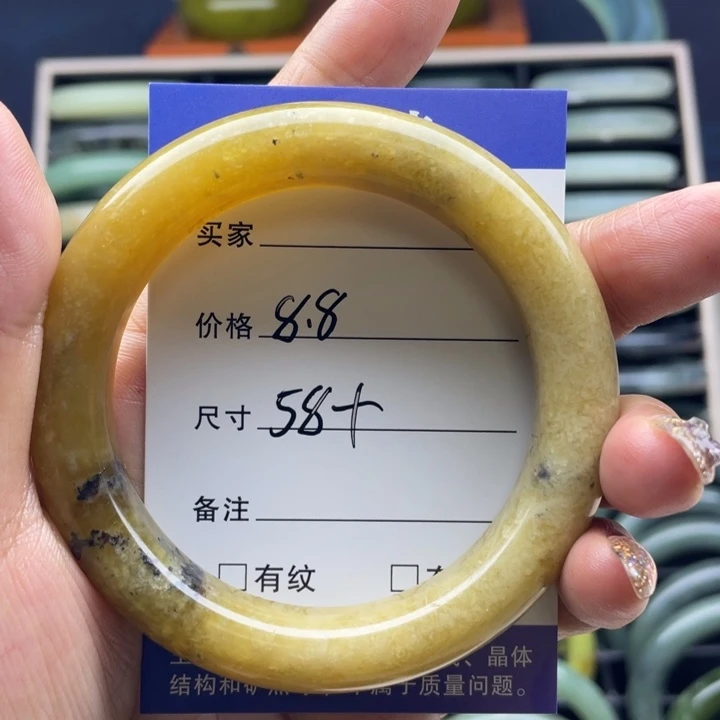 岫玉未镶嵌手镯纯天然岫玉 桂花糕手镯