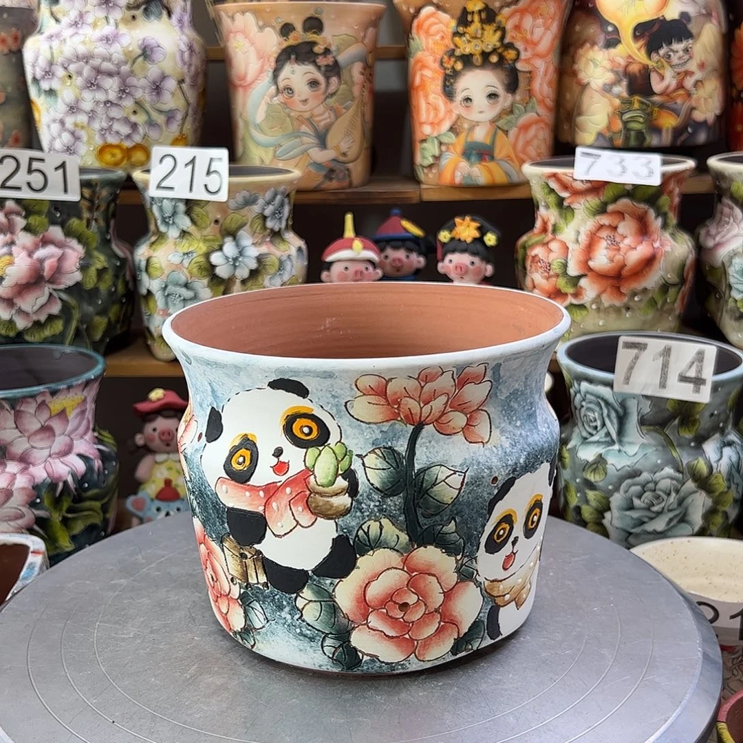 景德镇炫彩手绘口13高13