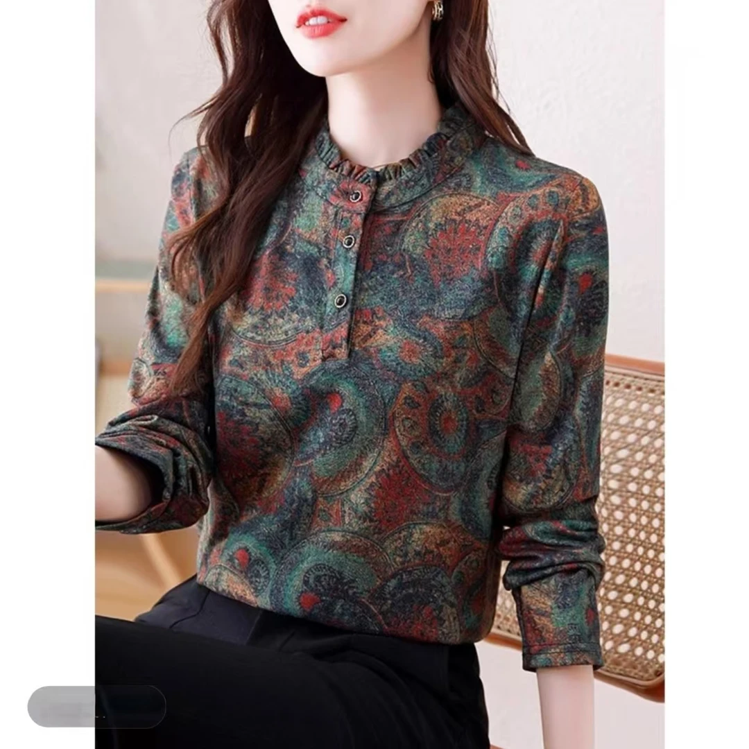 【典雅舒适款】秋冬木耳领 阳离子双面德绒半高领打底衫女士保暖