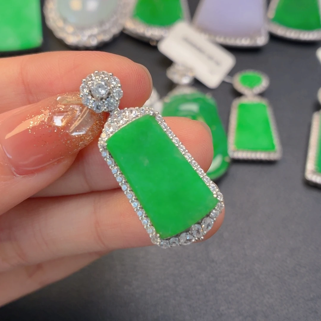 翡翠银S925镶嵌颈饰