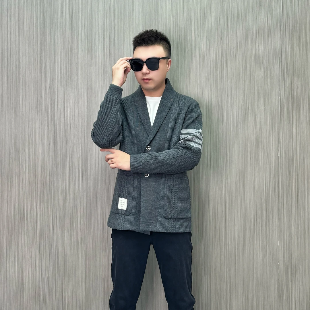 【29256】秋冬新款 百搭简约 针织休闲 商务时尚 毛衣外套